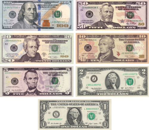 AQSh banknotlarida tasvirlangan shaxslar roʻyxati
