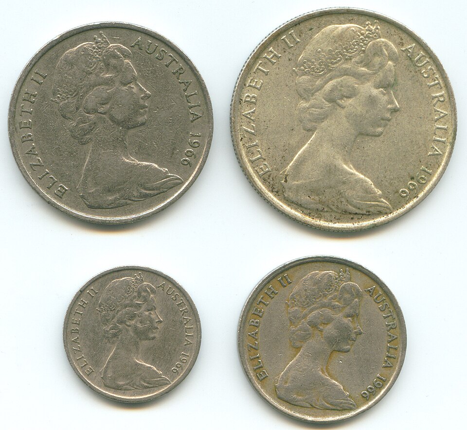 Fayl:Aus coins queen elizabeth 1966.jpg