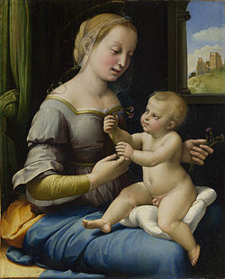 Rafaelning "Madonna of the Pinks " rasmi.