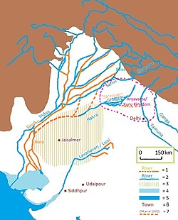 Map of prehistoric river, with modern rivers overlaid