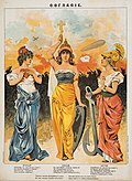 1914-yildagi rus plakatida Antanta - Angliya (o'ngda), Marianna (chapda) va Ona Rossiya ko'rsatilgan.