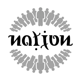 Ambigram Nation. 180° aylanish simmetriyasi.