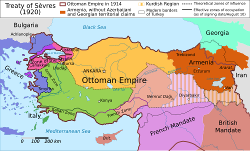 Sevr shartnomasidan keyin Usmonli imperiyasidagi de-yure holat