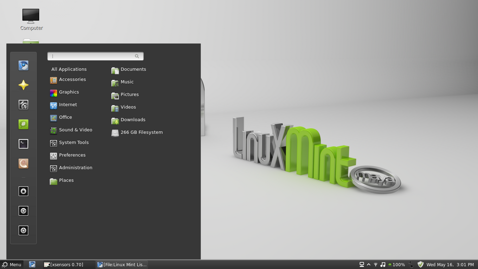 Fayl:Linux Mint 13 RC.png