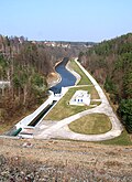 View from the dam downstream towards Římov