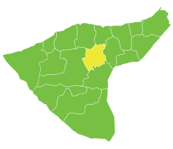 Hasaka muhofazasi tarkibidagi Bir al-Helou al-Vardiya nohiyasining joylashuvi