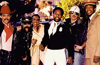 Village People in 1978. From left: Randy Jones, Glenn Hughes, Felipe Rose, Victor Willis, David Hodo, Alex Briley.
