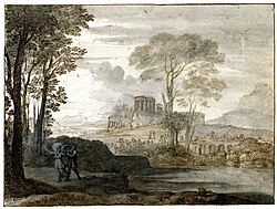Risunok iz „Liber Veritatis“. Mejdu 1635 i 1682. Bumaga, pero, kist, sepiya, belila. Britanskiy muzey, London