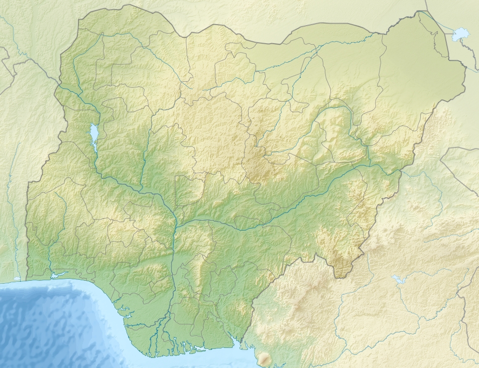 Fayl:Nigeria relief location map.jpg