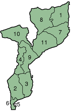 Mozambik provinsiyalari xaritasi