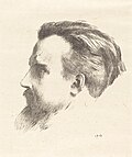 Rassom Moris Denisning portreti Odilon Redon tomonidan toshbosma sifatida yaratilgan, Vashingtondagi Milliy san'at galereyasi kolleksiyasidan.