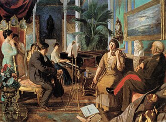 „Haremde Beethoven“ (Haramdagi Betxoven) surati, 1915-yil. Rasmda Abdulmajid koʻshkidagi[tr] musiqa xonasi tasvirlangan: rafiqasi Şehsuvar skripka chalmoqda, Ofelia pianino chalmoqda, Omer Faruk violonchel chalmoqda. Omer Farukning orqasidagi ayollar Abdulmajidning joriyalari. Ulardan biri Atiye Mehisti Kadınefendi.