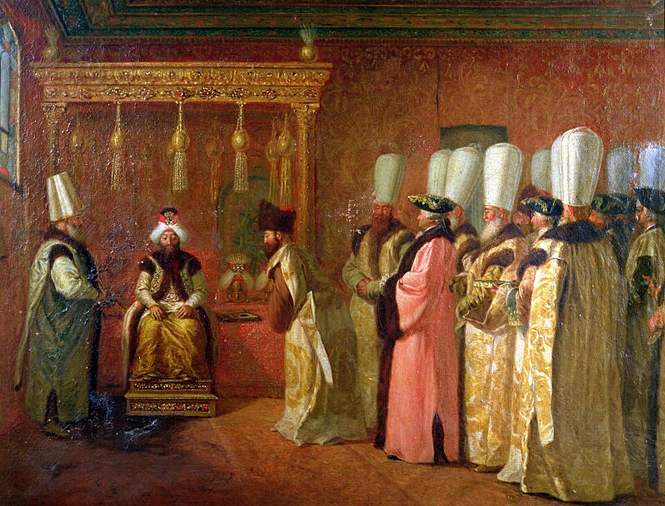 Fayl:Audience-of-Charles-Gravier-Comte-de-Vergennes-with-The-Sultan-Osman-III-in-Constantinople-1755.jpg