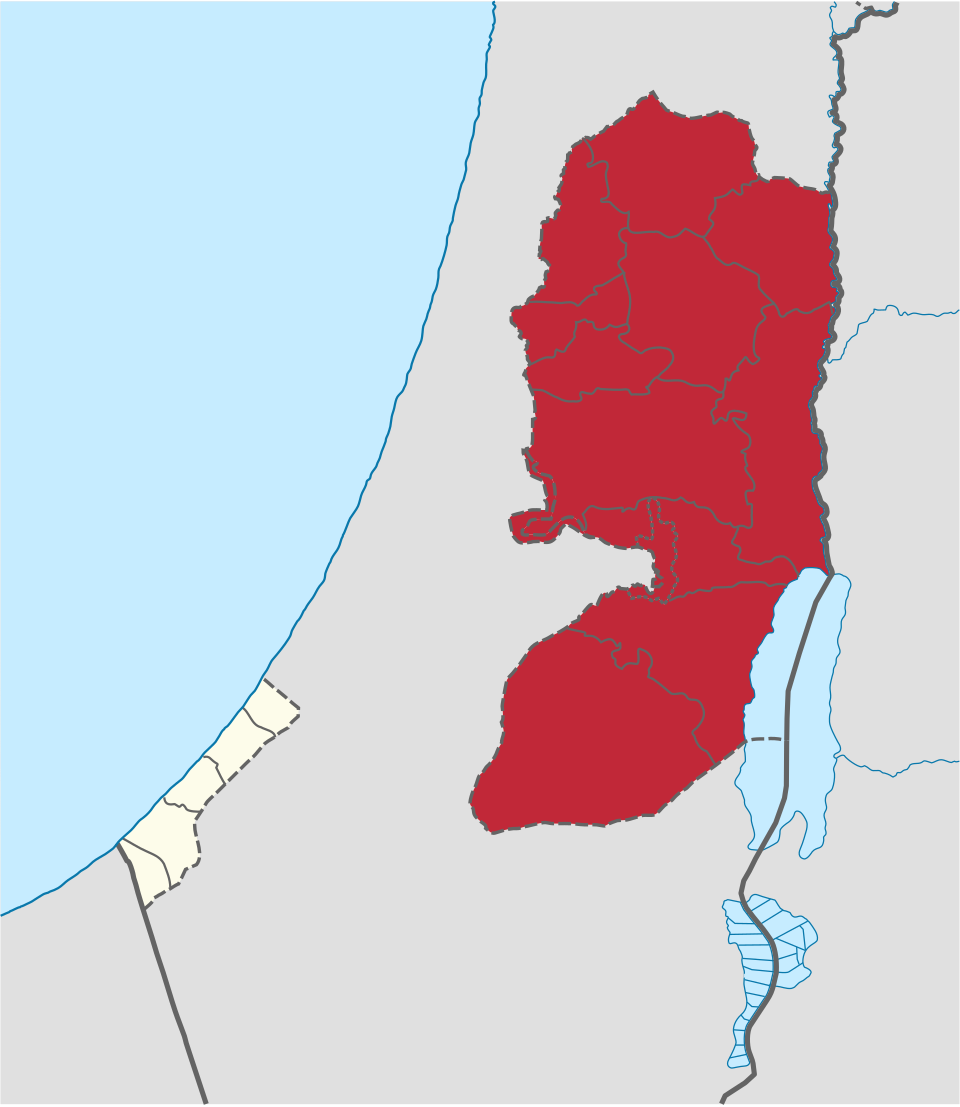 Fayl:West Bank in Palestine (+claimed).svg