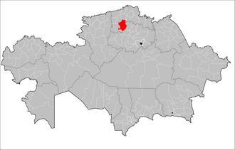 Ayirtau tumani xaritada