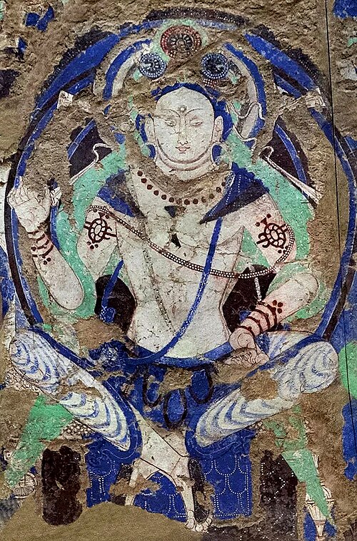 Fayl:Cave 224, Maitreya (entrance lunette).jpg