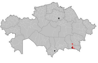 Talgʻar tumani xaritada
