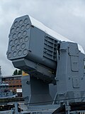 Germaniya harbiy-dengiz kuchlarining Gepard sinfidagi tezkor hujum kemasi boʻlgan S74 Nerz-dagi RIM-116 RAM ishga tushirgichi