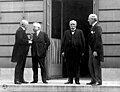 1919-yilgi Parij tinchlik konferensiyasidagi „Katta toʻrtlik“: Devid Lloyd Jorj, Vittorio Emanuele Orlando, Georges Klemenso va Vudro Vilson