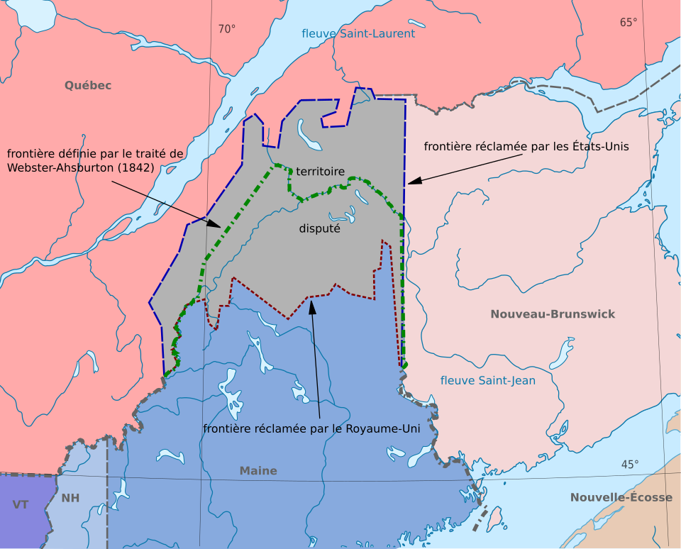 Fayl:Webster-Ashburton treaty map-fr.svg