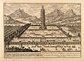 Fischer von Erlachning "Fuqarolik va tarixiy arxitektura rejasi" asarida tasvirlangan chinni pagoda (1721)
