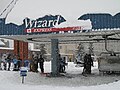 The Wizard Express quad lift at the base of Blackcomb mountain