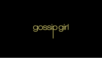 The words "gossip girl" written in light yellow on a black background. The letters are lowercase and the letter "p" has an extended descender.