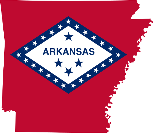 Fayl:Flag-map of Arkansas.svg