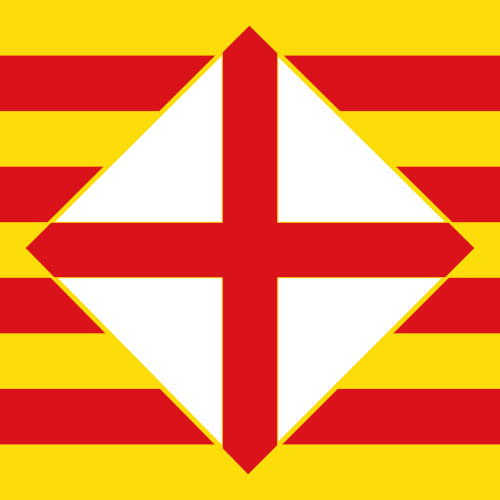 Fayl:Flag of Barcelona province(official).svg