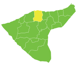 Hasaka muhofazasi tarkibidagi Amuda nohiyasi joylashuvi