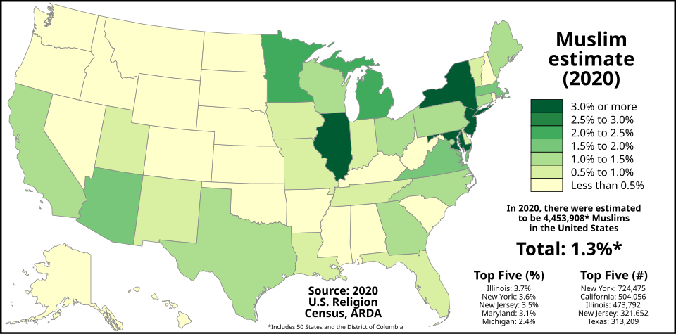 Fayl:Muslim Americans by state.svg