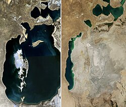 Orol dengizi - Orol dengizining 1989- va 2014-yillardagi koʻrinishi