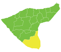 Hasaka muhofazasi tarkibidagi Markada nohiyasining joylashuvi
