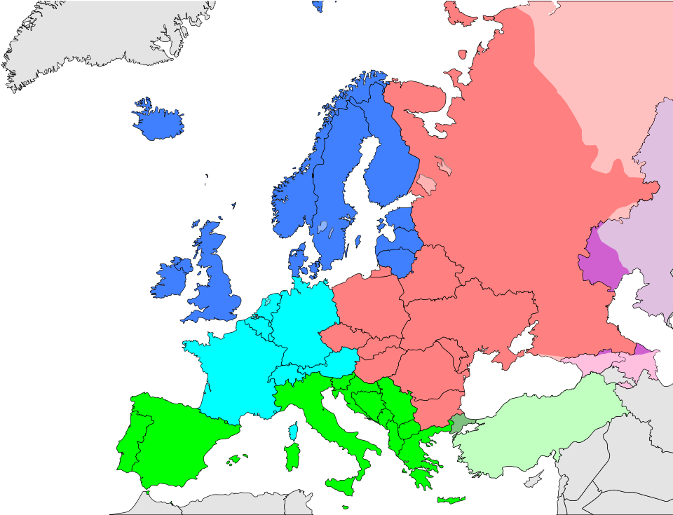 Fayl:Europe subregion map UN geoscheme.svg