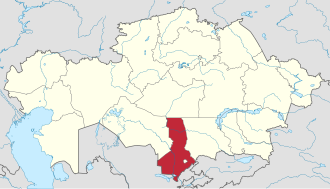 Turkiston viloyati xaritada