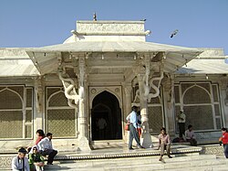 A closer view of the building