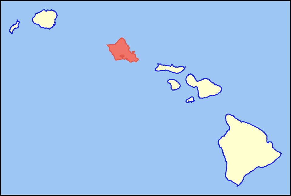 Fayl:Map of Hawaii highlighting Oahu.svg