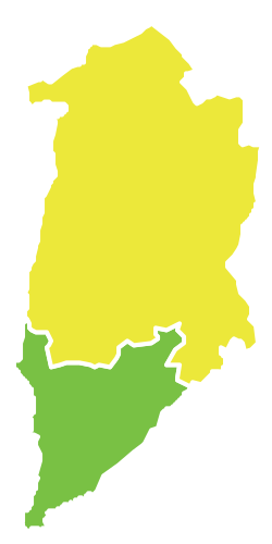 Quneitra muhofazasi tarkibidagi Quneitra okrugi (sariq rangda) xaritasi.