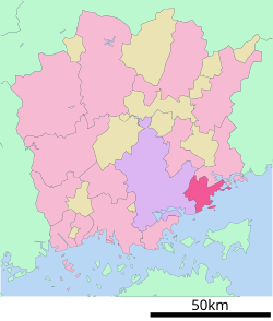 Setouchi shahri xaritada