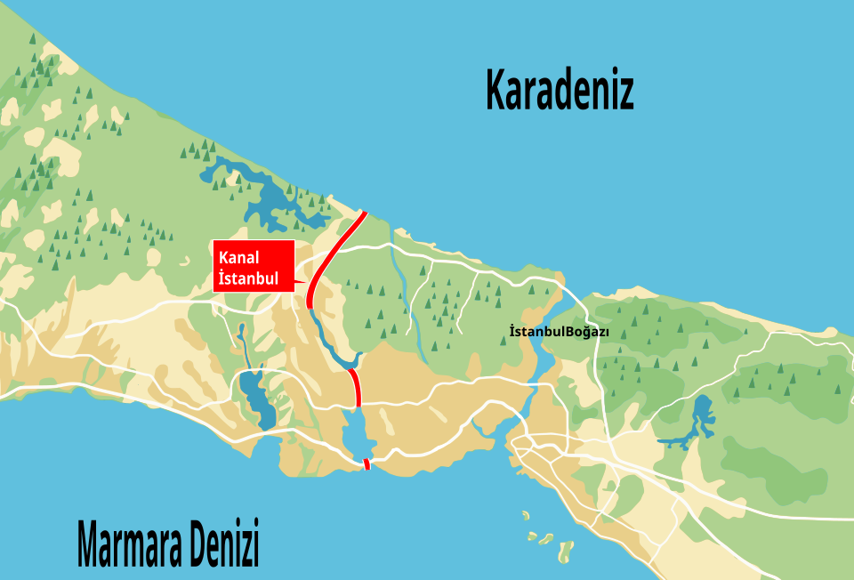 Fayl:Istanbul canal map Turkish.svg