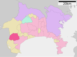 Minamiashigaraning Kanagawa Prefekturasida joylashuvi