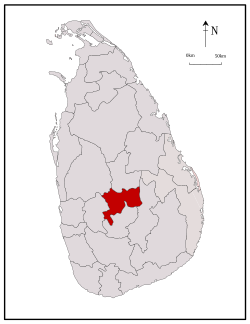 Kandy tumanining Shri-Lanka xaritasida joylashgan oʻrni