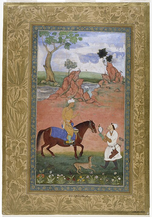 Fayl:Abdullah Khan Uzbeg out hawking.jpg