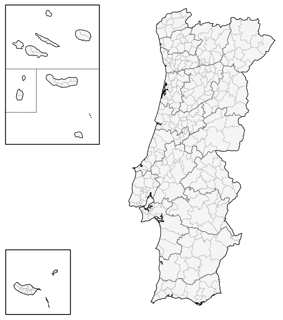 Fayl:Mapa de Portugal (subdivisiones).svg