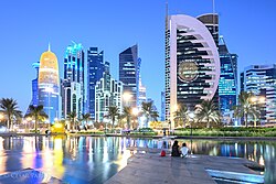 Sheraton Parkidan Doha Gʻarbiy koʻrfazining manzarasi