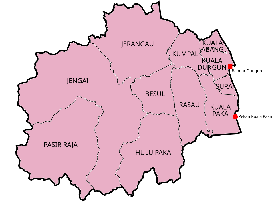 Fayl:Map of Dungun District, Terengganu.svg