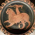 Ximera, Luvr, qizil figurali idish, miloddan avvalgi 350-340 yillar e.