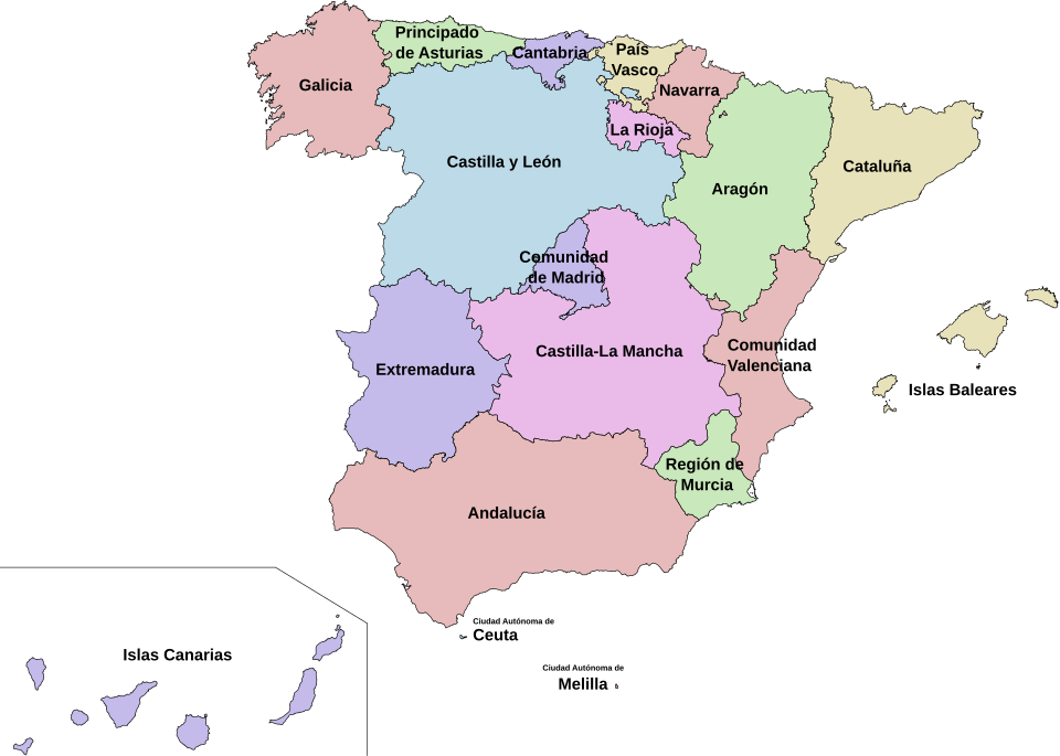 Fayl:Comunidades autónomas de España.svg