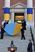 Merilend shtati Kapitoliy binosi Ukraina bilan birdamlik ramzi (2022)