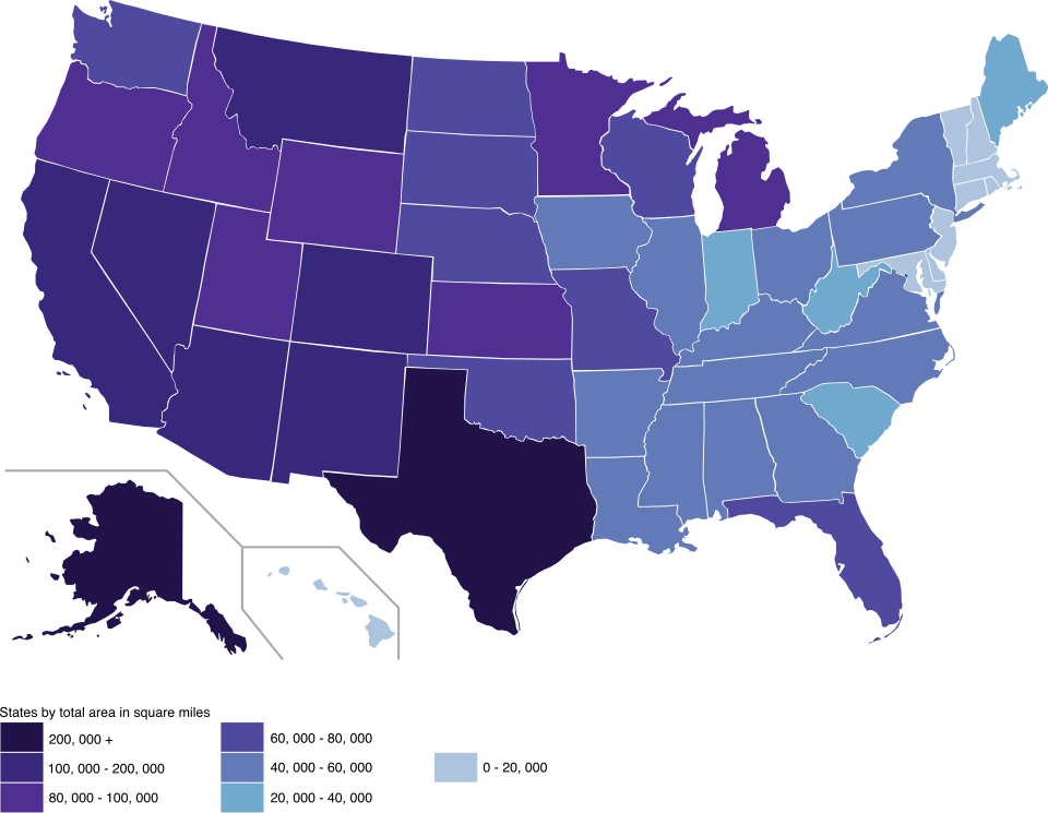 Fayl:US States by Total Area.svg